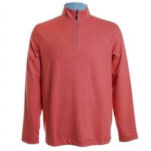 NEW NICOBY men's melange reversible half zip top in coral/turquoise